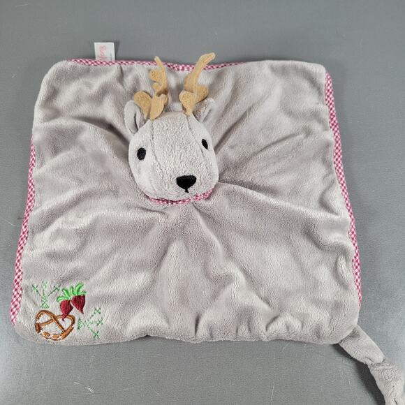 Nyani Wildfang Deer Lovey Security Blanket Red Check 10” x 10” Germany - Picture 5 of 10